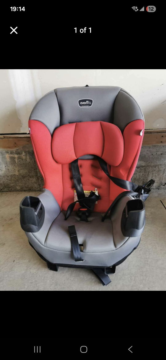 Evenflo Car Seat - Red & Grey