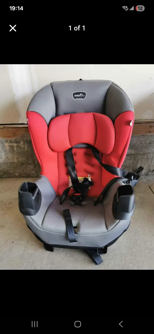 Evenflo Car Seat - Red & Grey