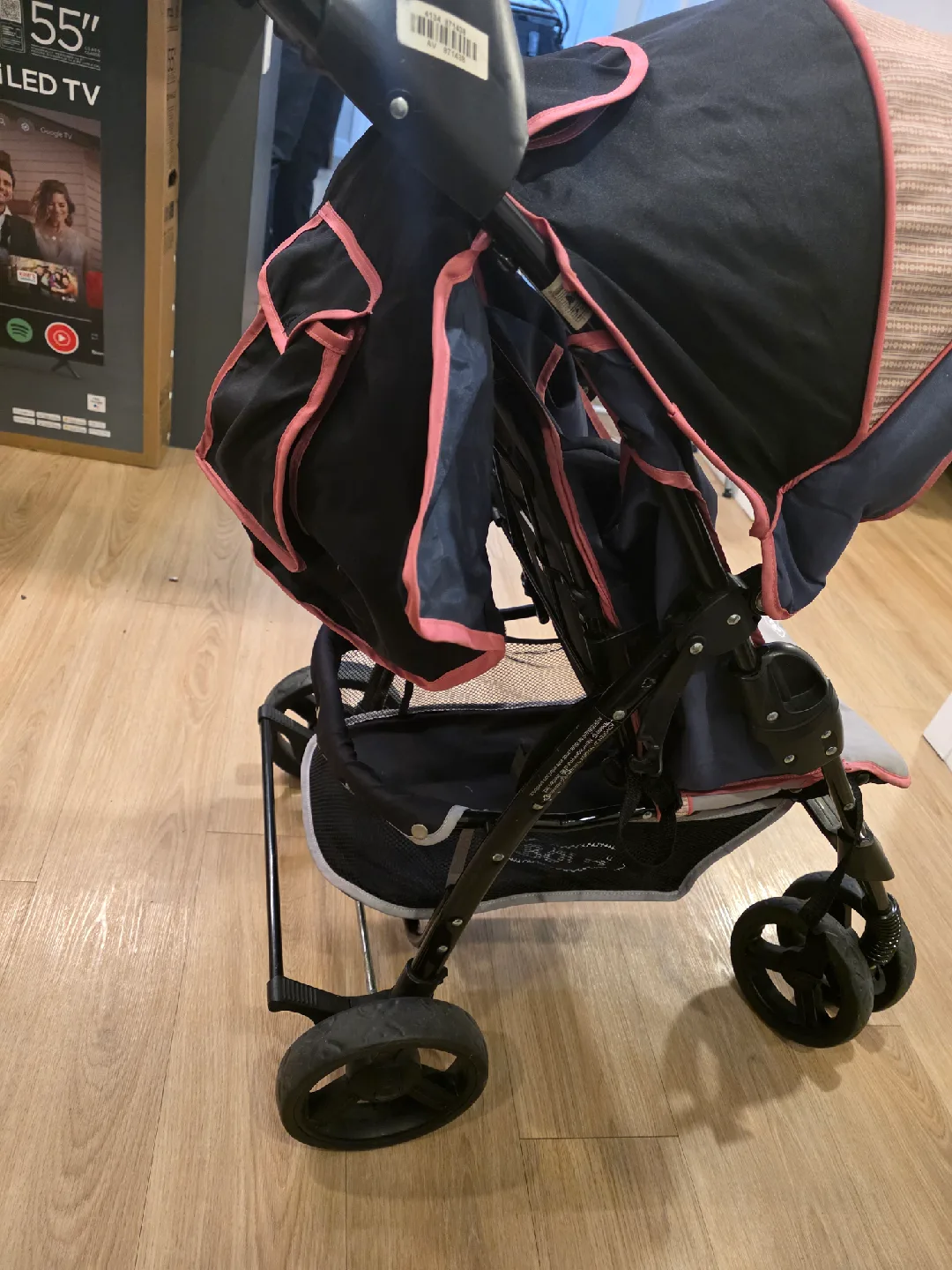 Borrí Stroller - Navy Blue & Pink Trim image indicator(2)