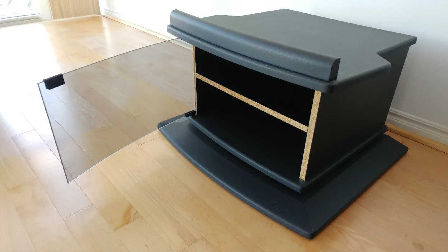 Black TV Stand with Glass Door image indicator(2)