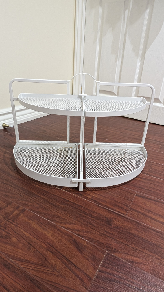 White Metal Folding Corner Shelf - photo 4