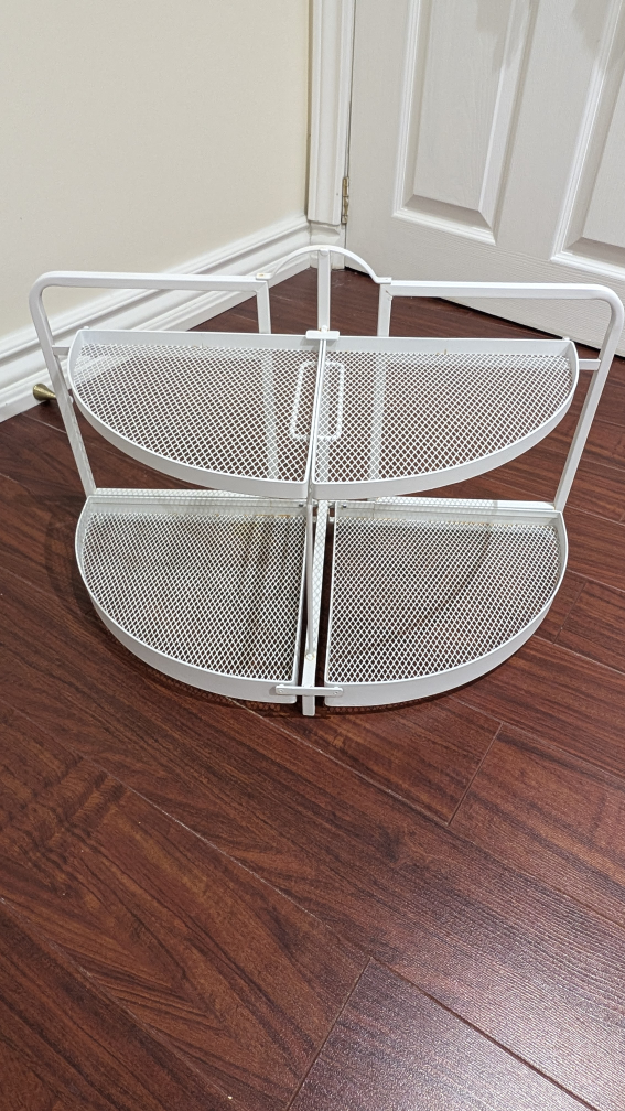 White Metal Folding Corner Shelf - photo 5
