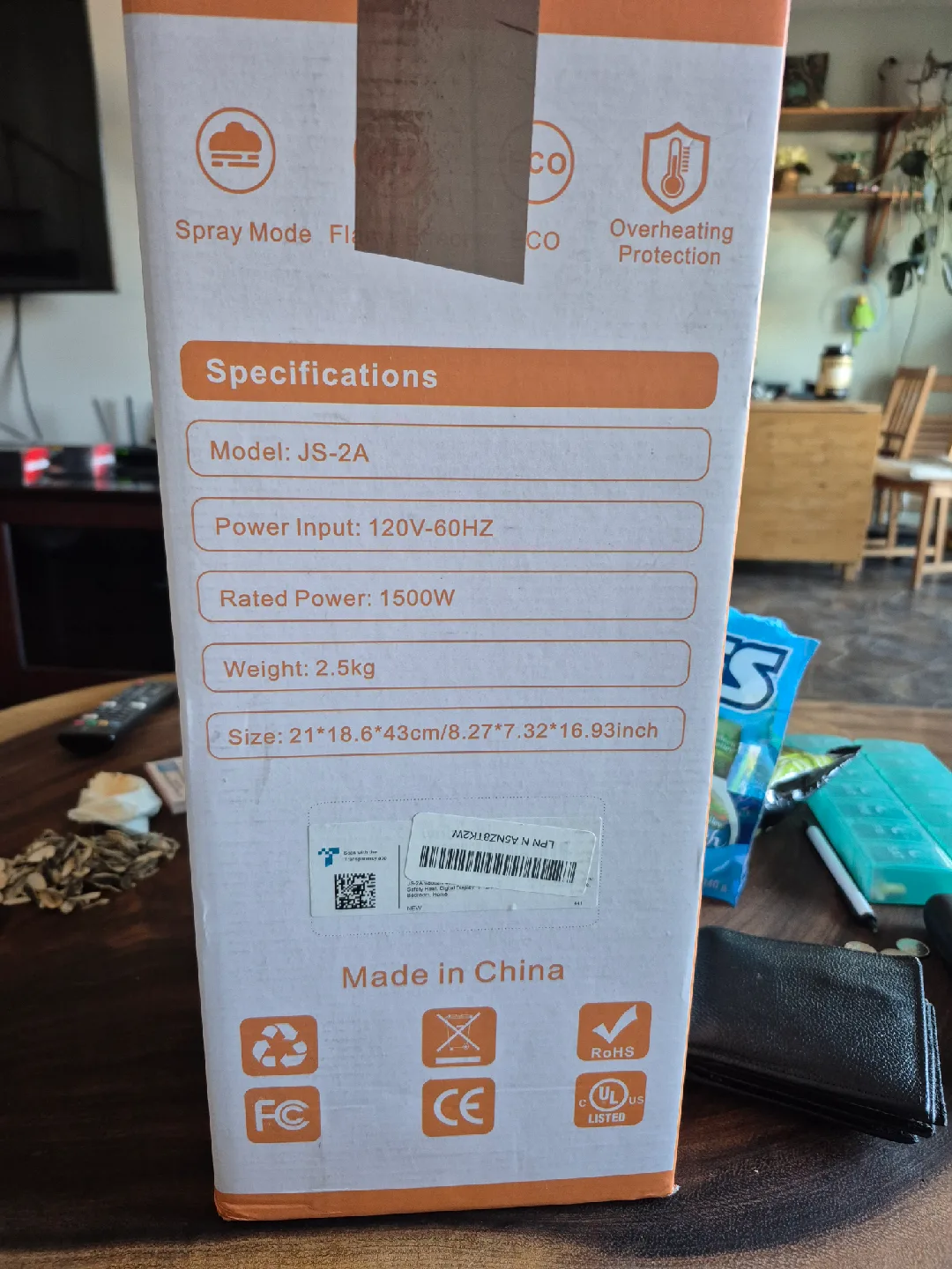 Space Heater JS-2 with Humidifier 2in1 Remote,NEW image indicator(6)