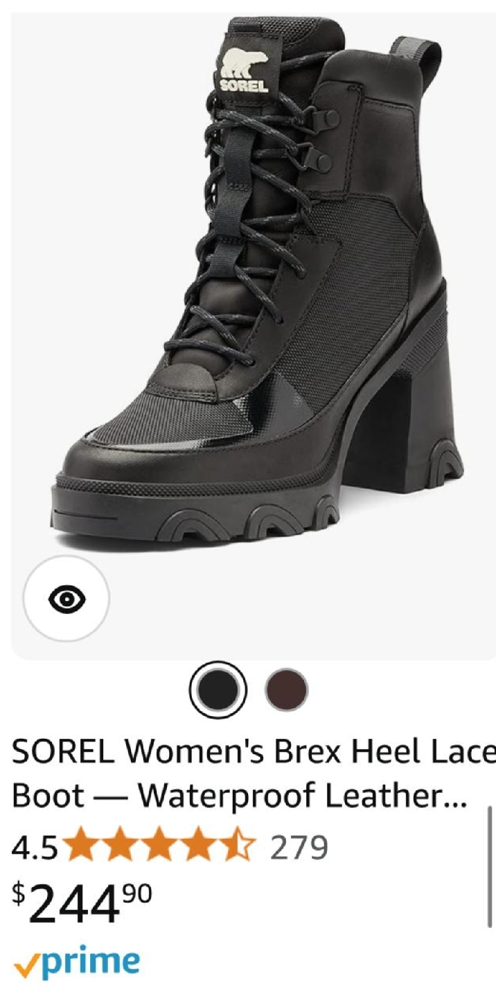 Sorel Women's Brex Heel Lace Boot - Black, Size 7
