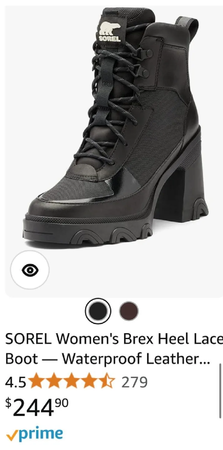 Sorel Women's Brex Heel Lace Boot - Black, Size 7