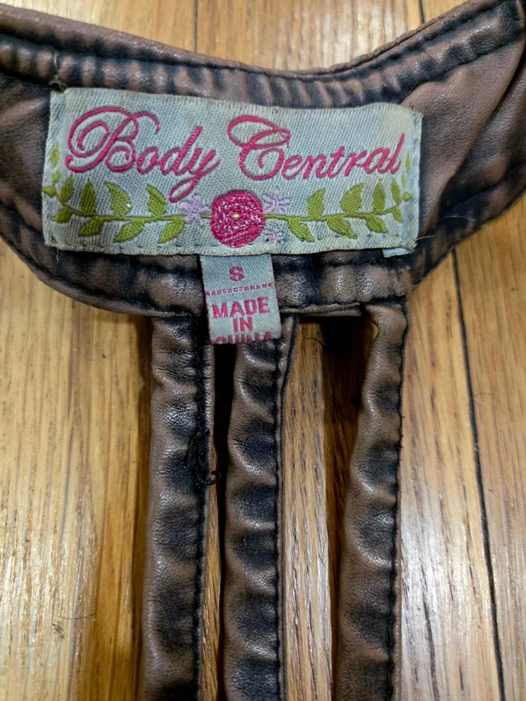 Body Central Brown Faux Leather Vest - Size S image indicator(2)