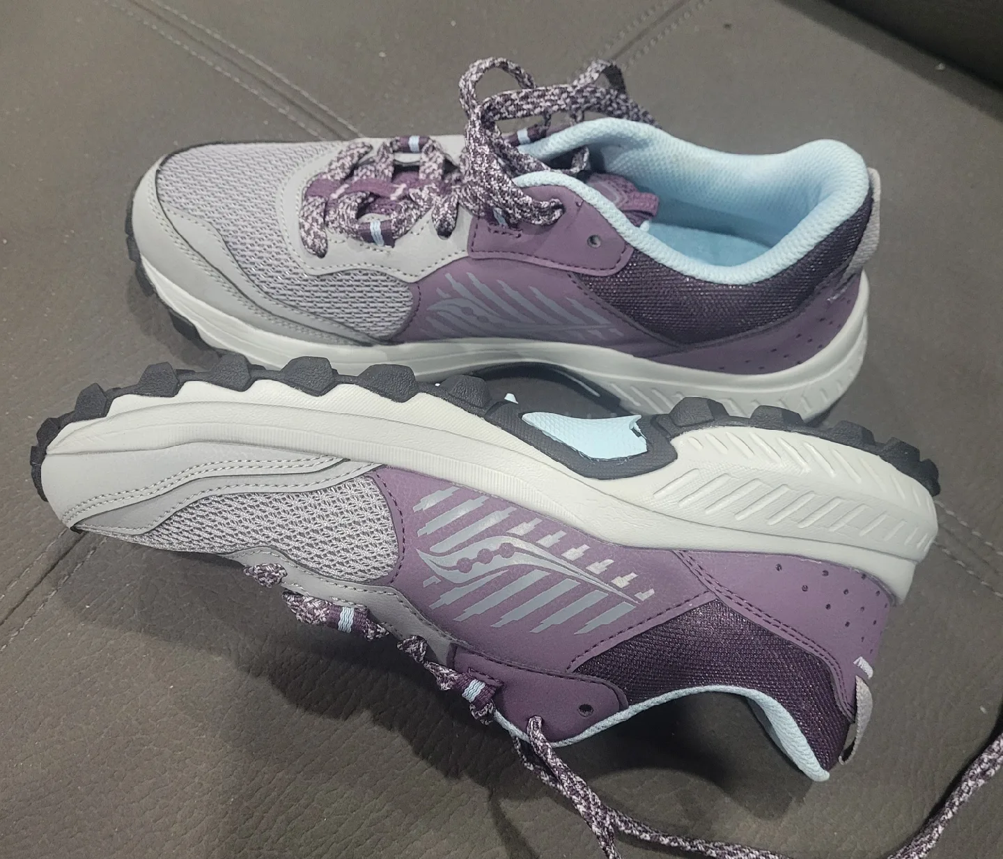 Saucony Excursion TR15 Trail Running Shoes - Grey/Purple image indicator(6)