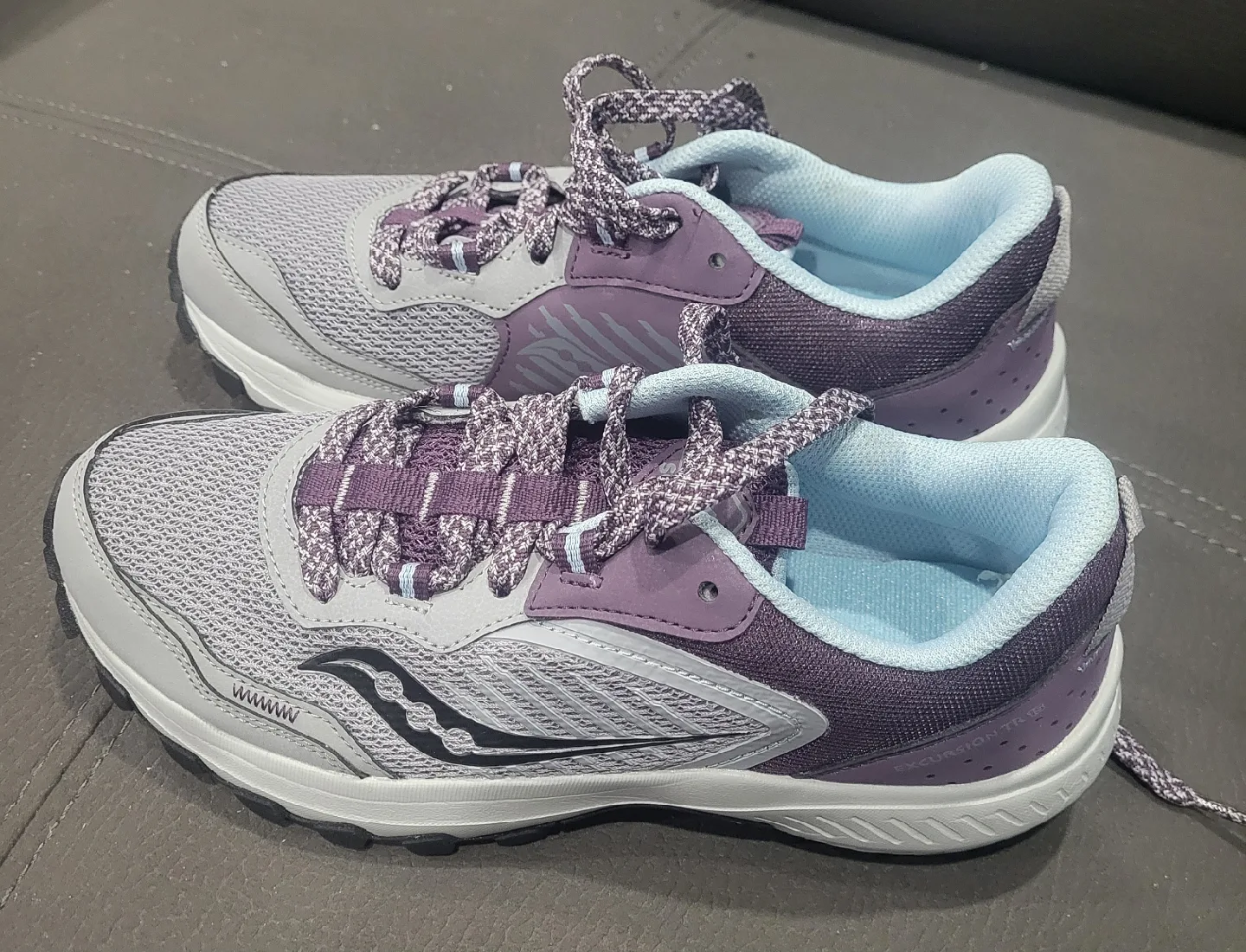 Saucony Excursion TR15 Trail Running Shoes - Grey/Purple image indicator(7)