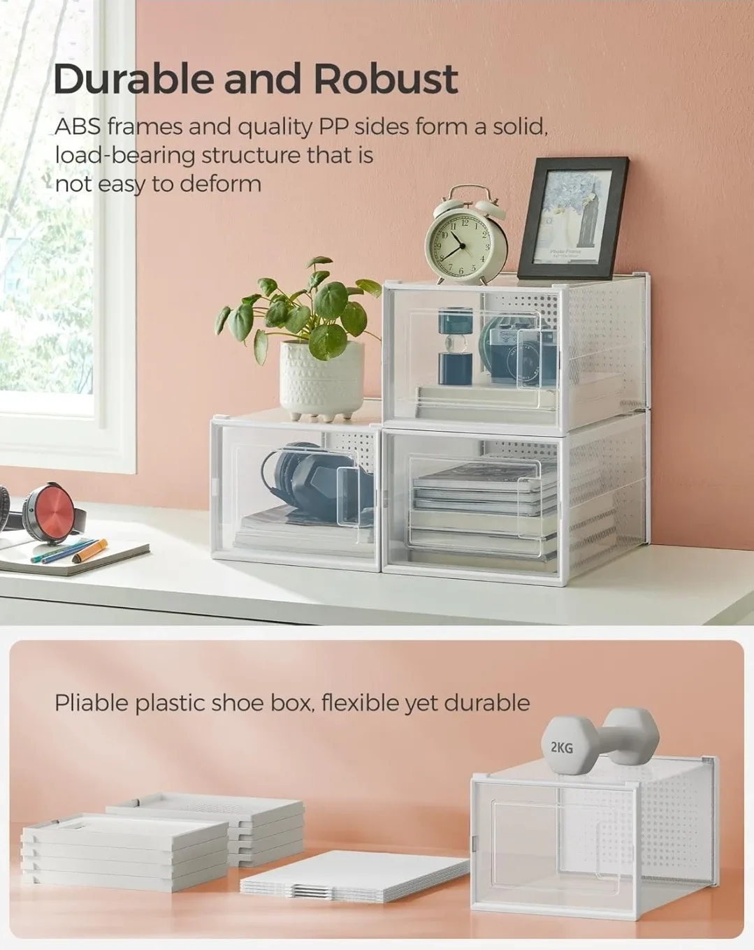 18-pack Stackable Shoe Storage Boxes White *new image indicator(4)