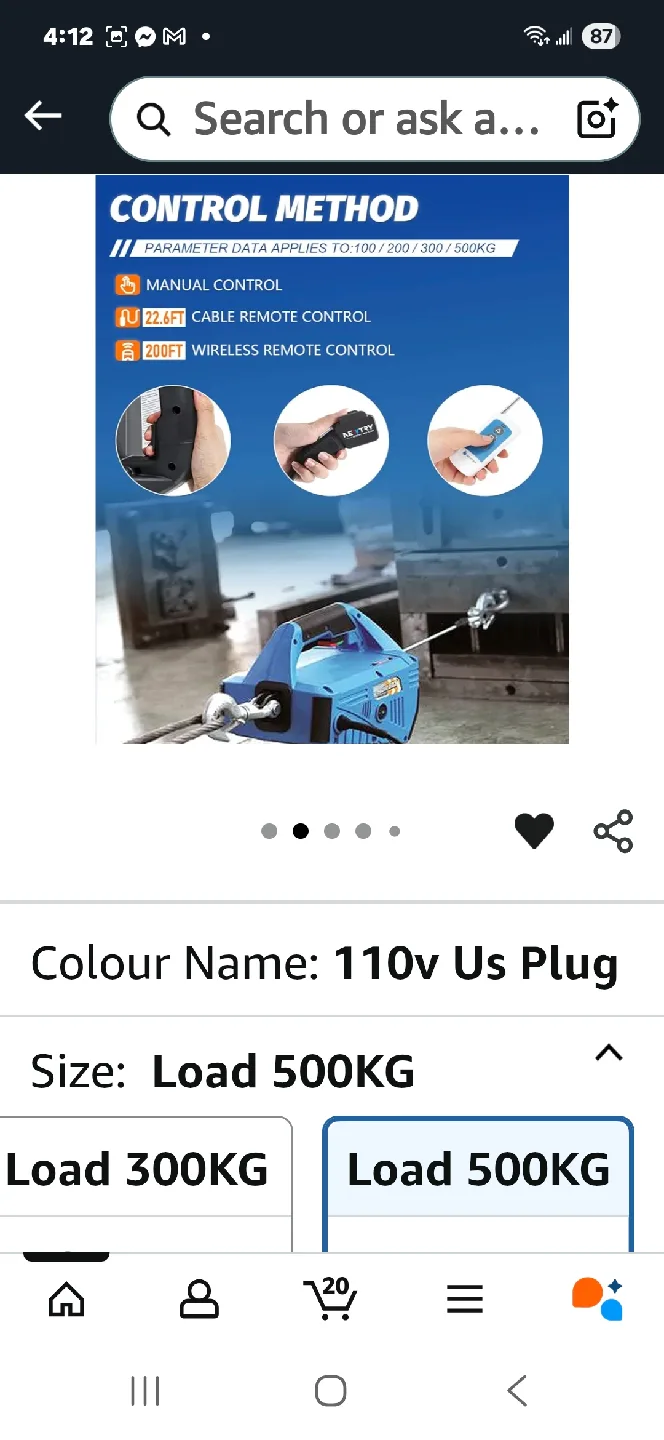 NEWTRY 3 in 1 Electric Hoist Winch 1100lb image indicator(4)