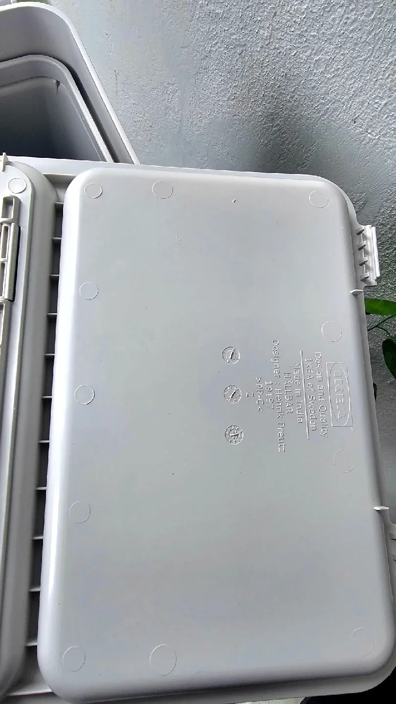 IKEA HÄLLBAR Bin with Lid - Light Gray, 35L image indicator(4)