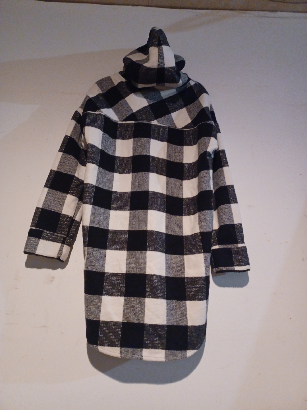 RDI Black & White Plaid Hooded Coat - photo 2