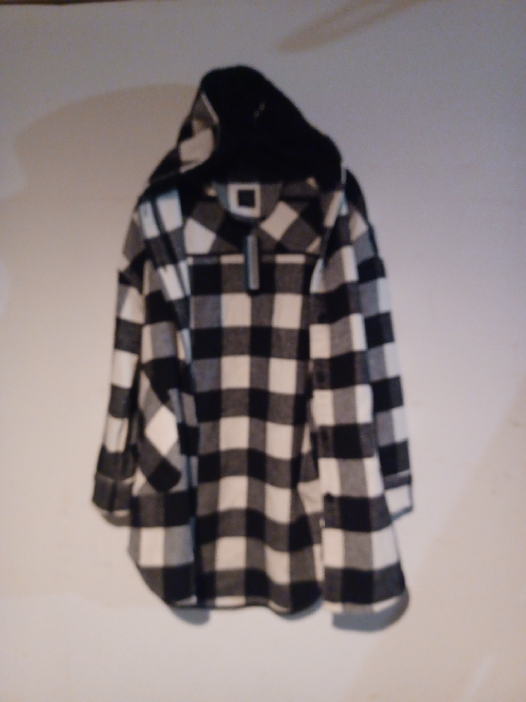RDI Black & White Plaid Hooded Coat - photo 3