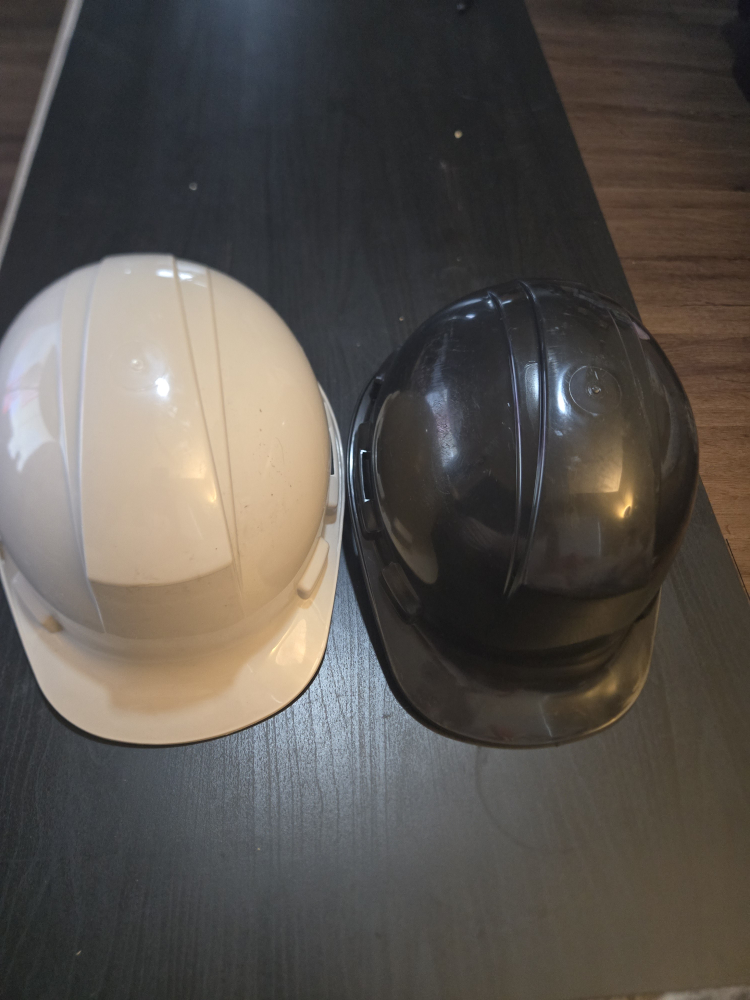 Two Hard Hats - White and Black
