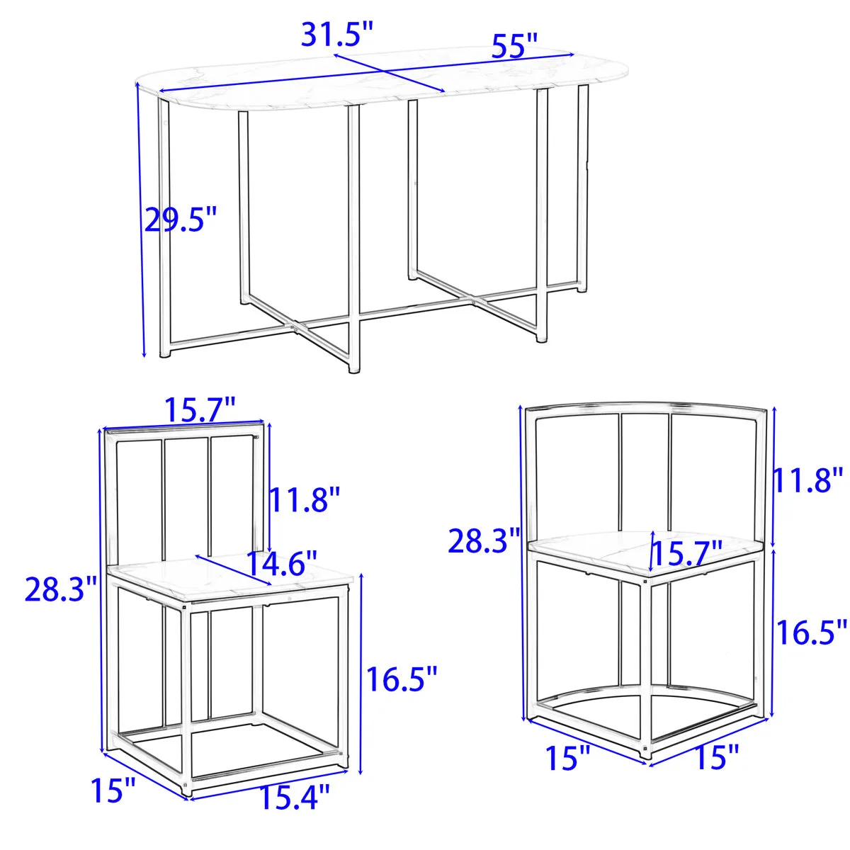 NIB 6 chairs only, contemporary dining set (*No table top) image indicator(9)