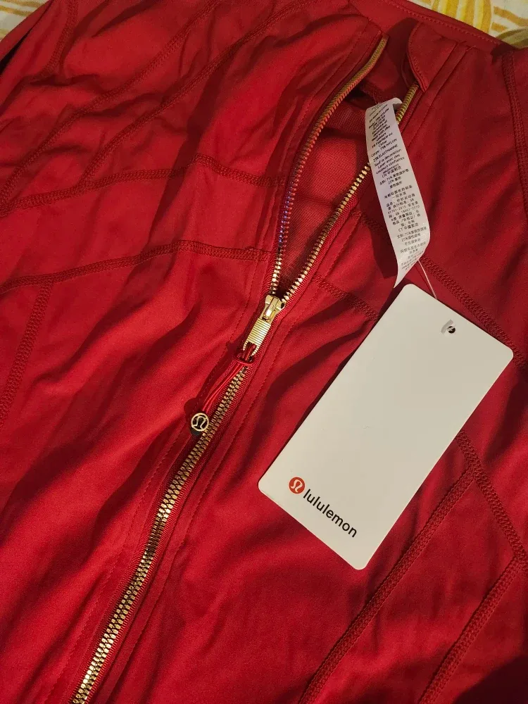 NWT Red Lululemon Define Jacket w/ Gold Accents image indicator(3)