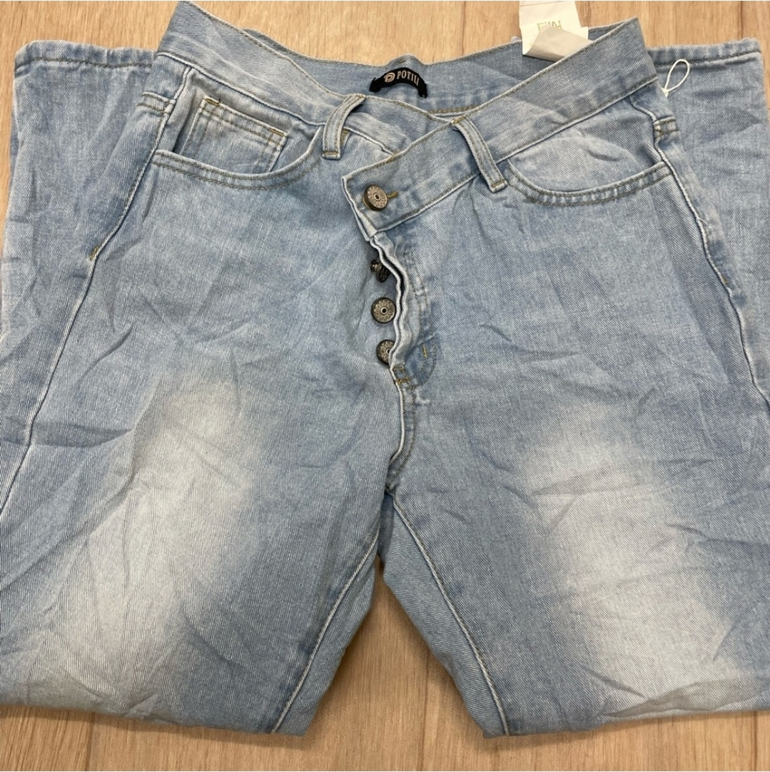 Potili Asymmetrical Straight Leg Jeans NEW size 4 - photo 5