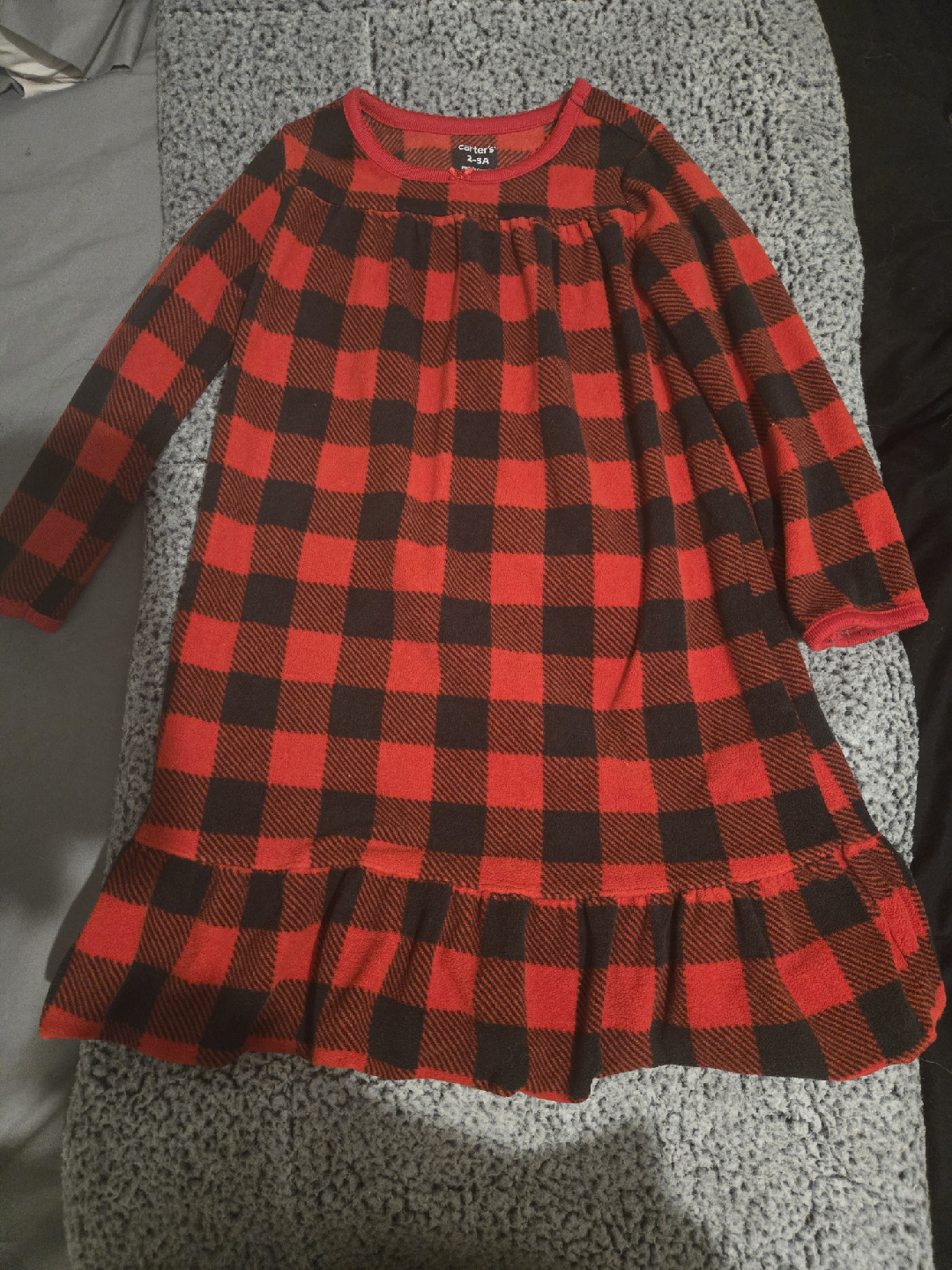 Carter's Red & Black Plaid Dress - Size 2-3A