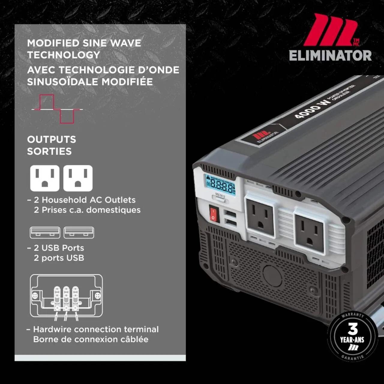 NEW MotoMaster Eliminator 4000W Power Inverter image indicator(7)