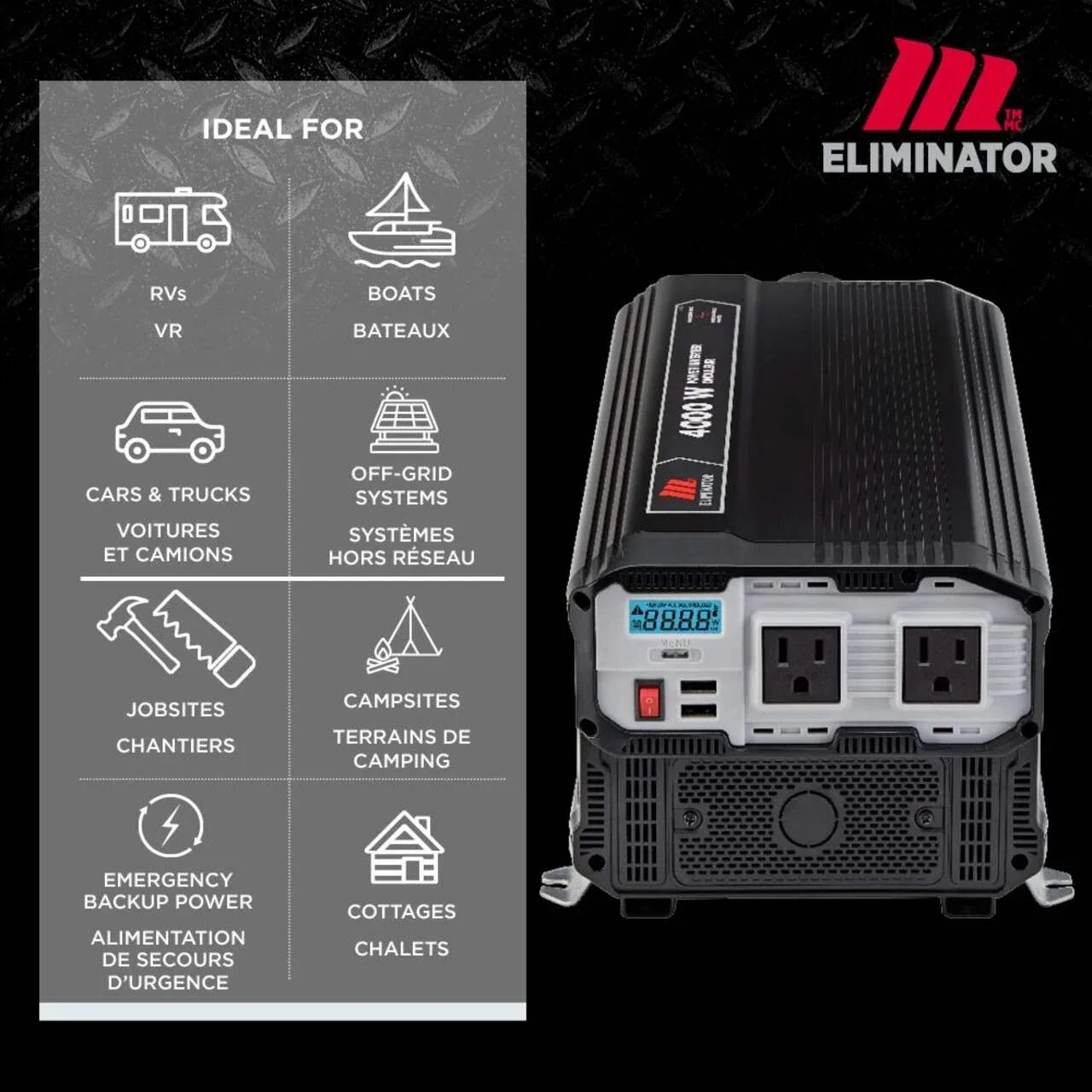 NEW MotoMaster Eliminator 4000W Power Inverter image indicator(9)