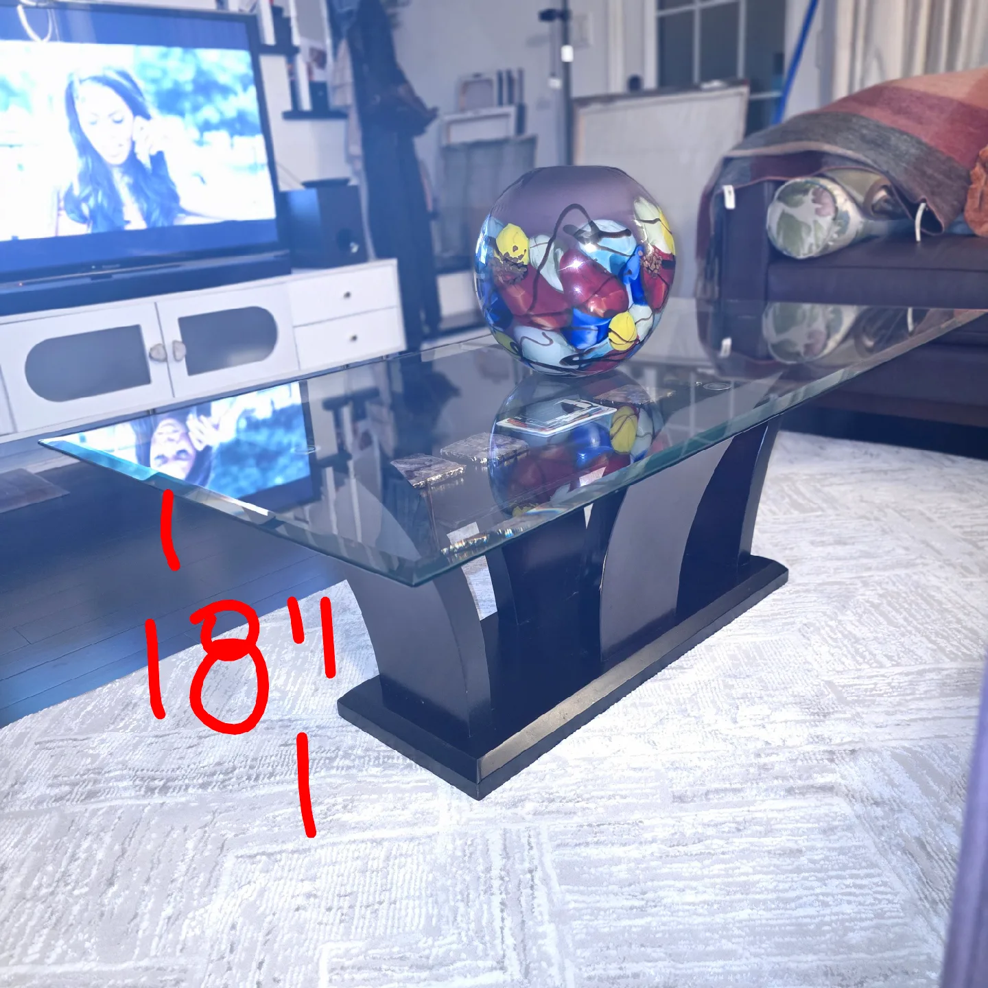 Glass Top Coffee Table - Black Base image indicator(2)