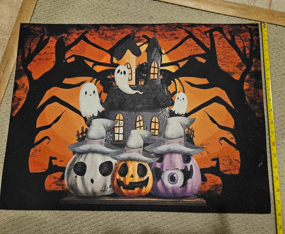 Halloween Doormat with Haunted House Design image indicator(2)