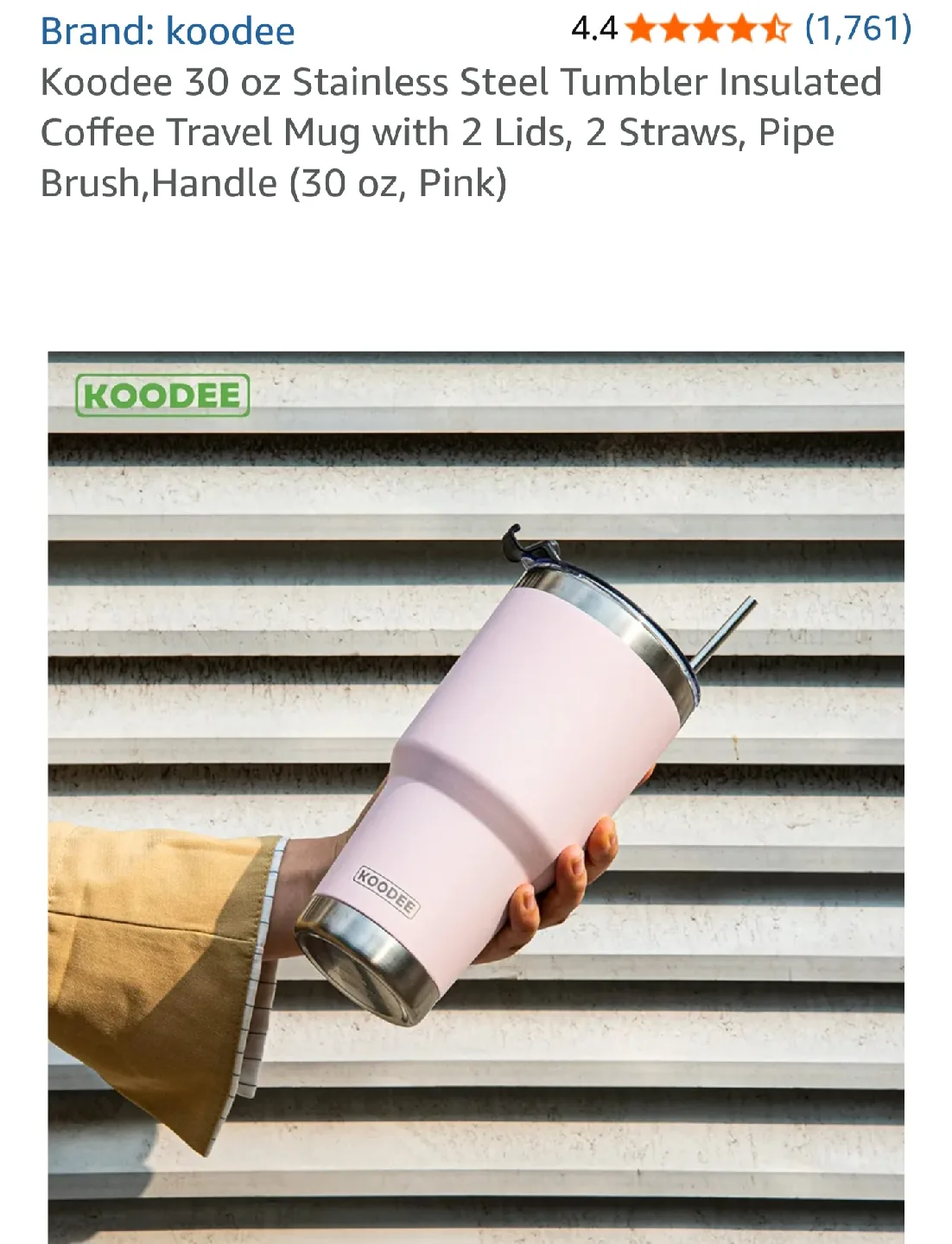 YETI Rambler Dupe - 30oz Tumbler with Handle (Powder Pink) image indicator(6)