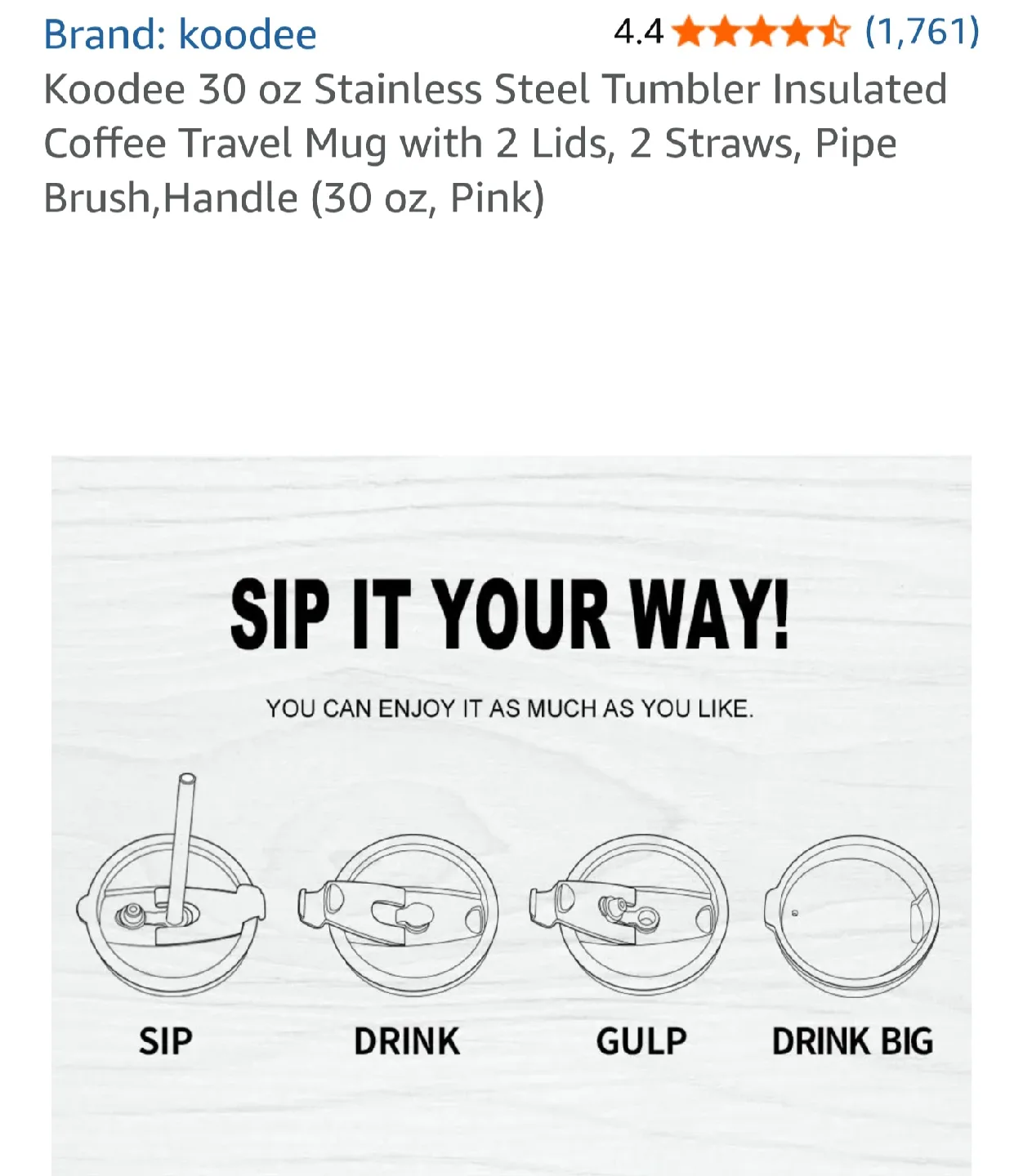 YETI Rambler Dupe - 30oz Tumbler with Handle (Powder Pink) image indicator(8)