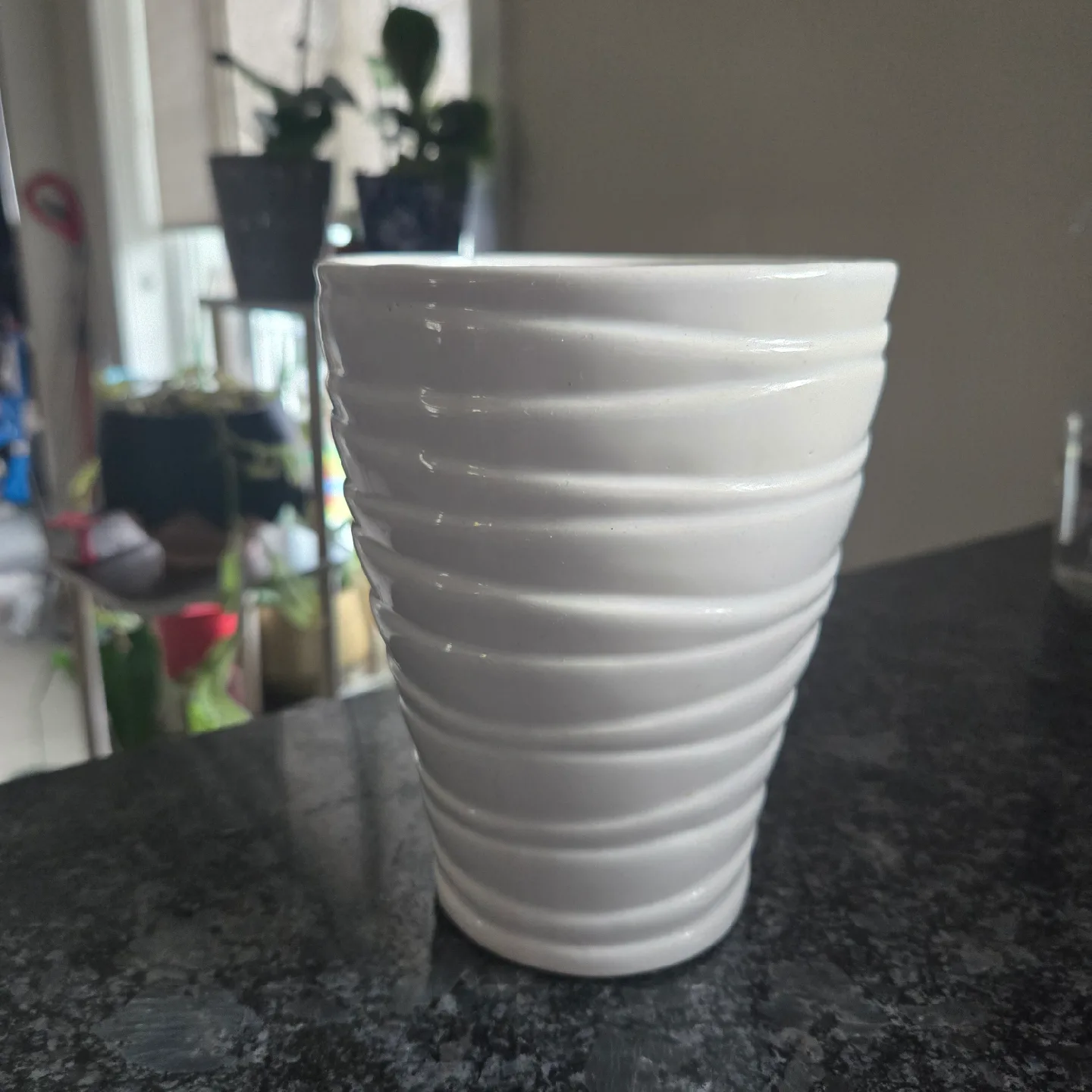 White Ceramic Flower Pot thumbnail