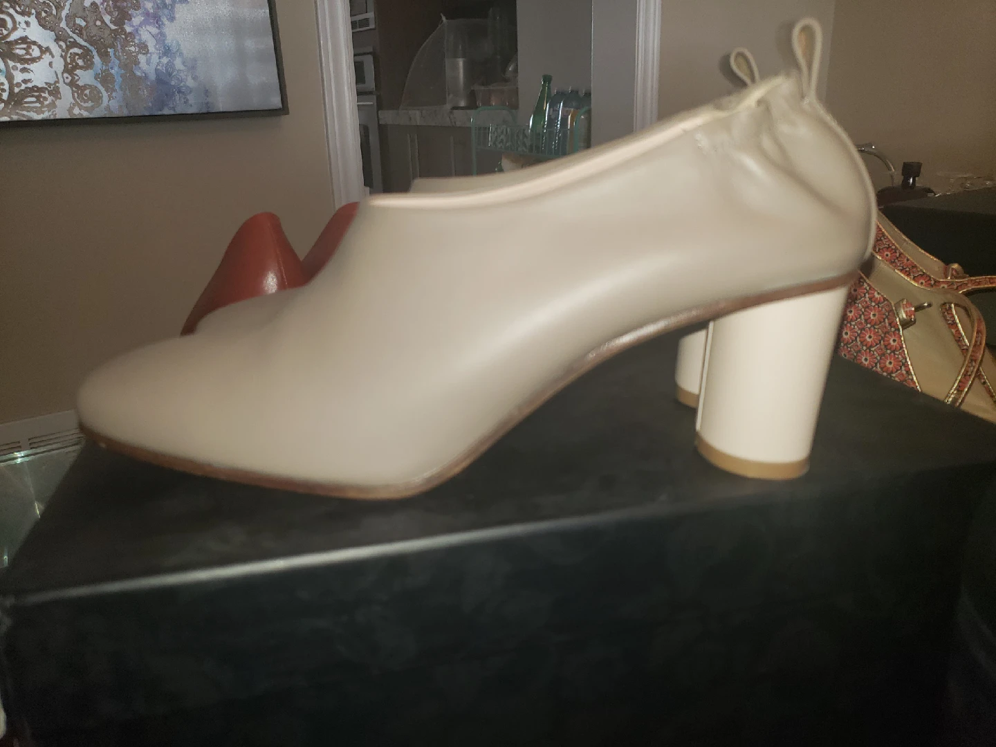 Gray matters Leather Block Heel Shoes - Size 37
