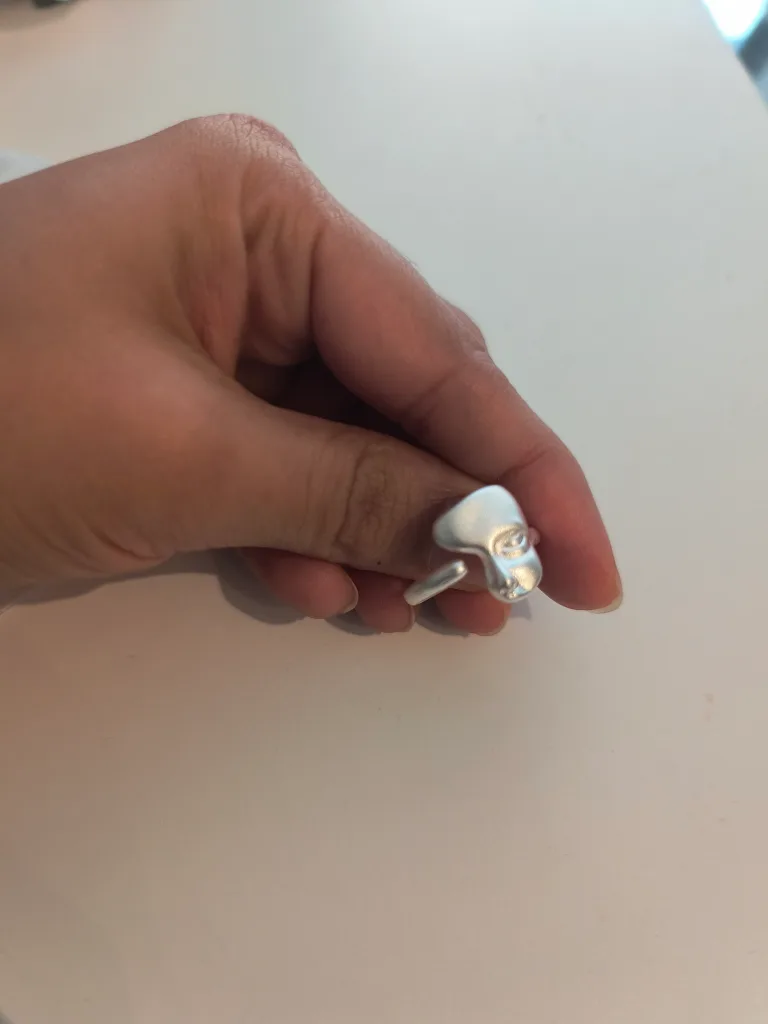 925 Sterling Silver Face Ring- Unisex image indicator(2)