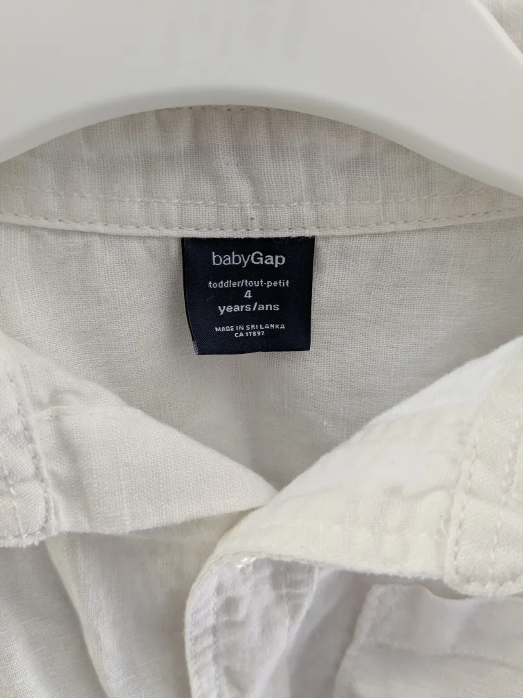 Baby Gap Toddler White  Shirt - Size 4 Years image indicator(3)
