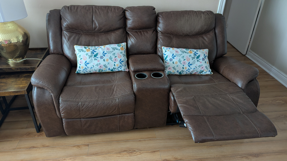 Brown Leather Reclining Couch