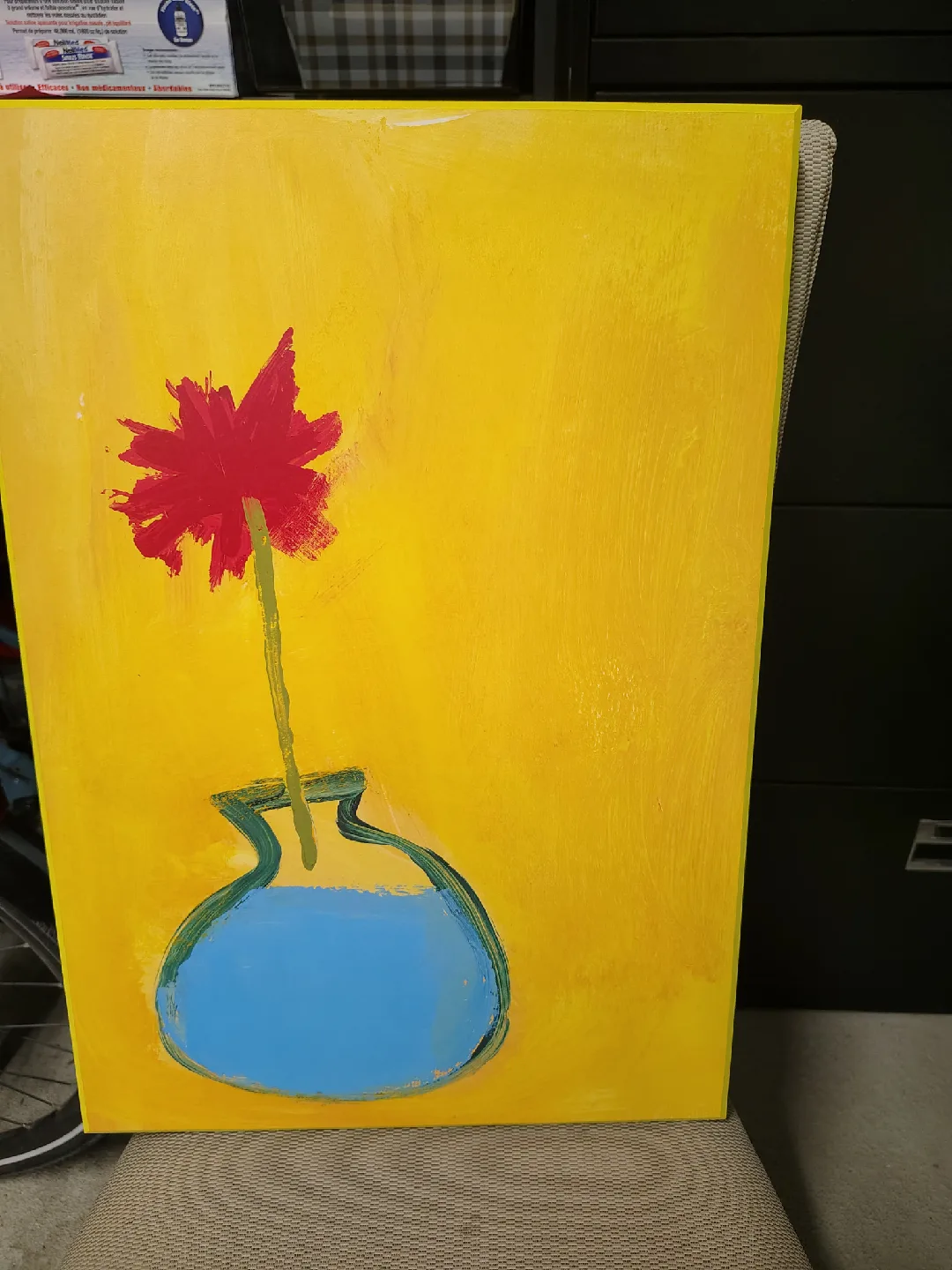 Original Floral Painting on Hardboard 14x21 thumbnail