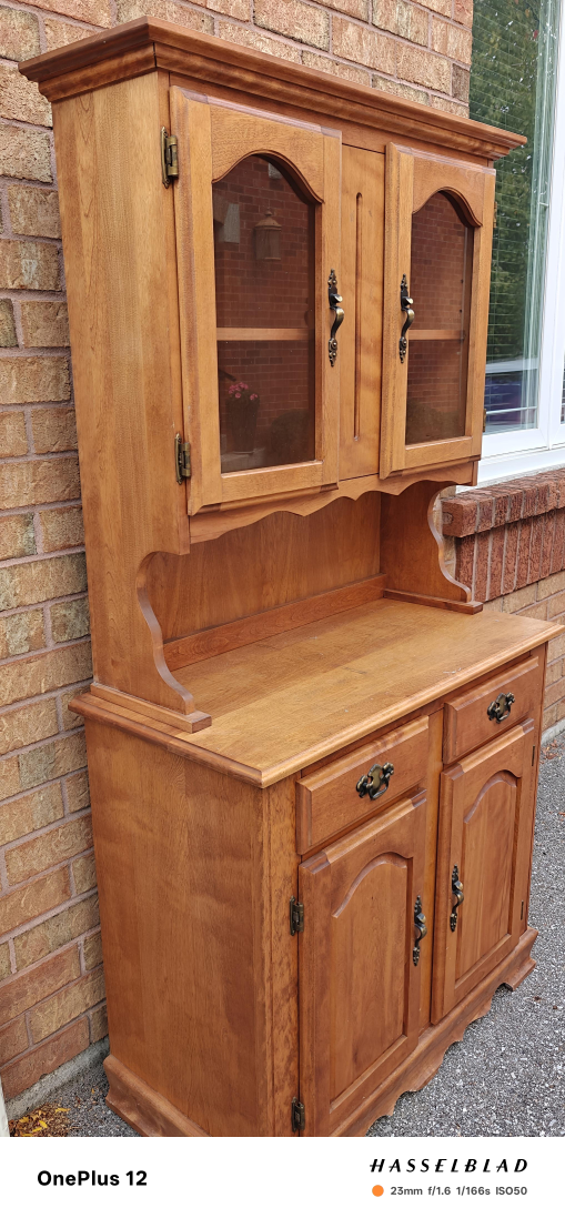 Wooden Hutch with Glass Doors - photo 2