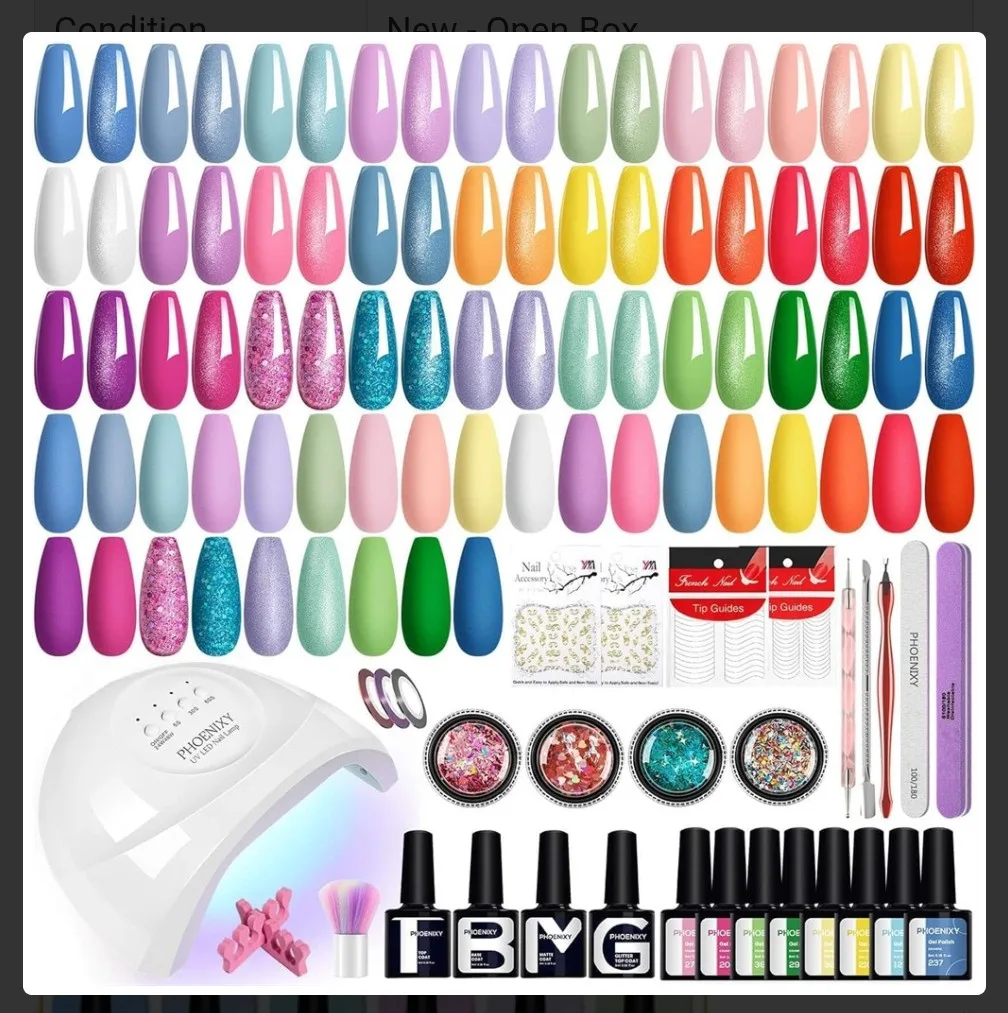PHOENIXY Nail Kit with 27 Colours & UV LED Lamp