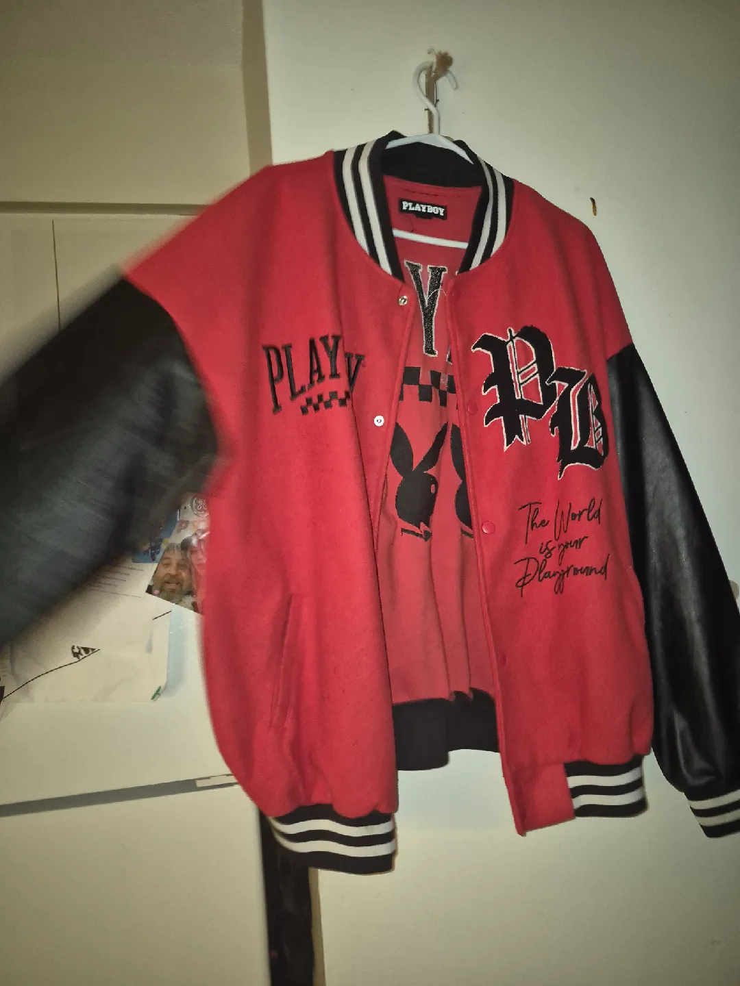 Playboy Varsity Jacket, Red & Black image indicator(3)