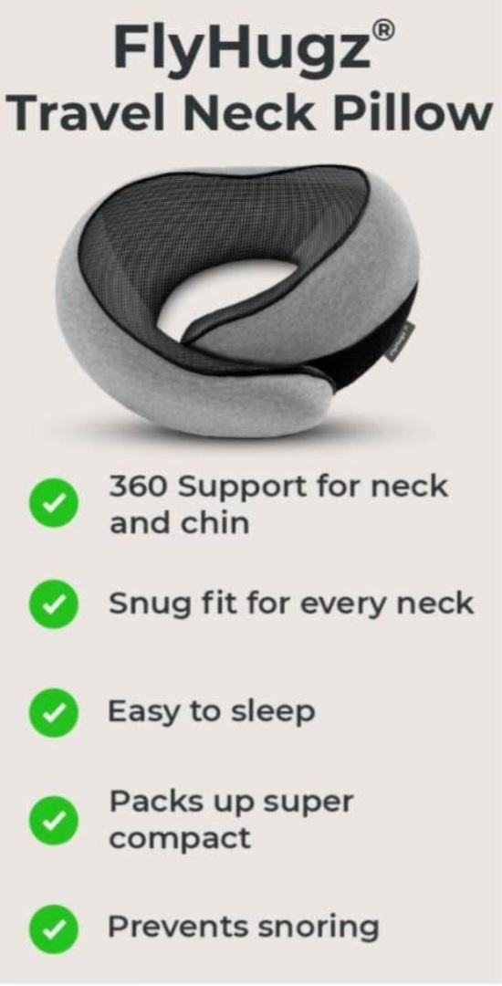 FlyHugz Travel Neck Pillow - Compact & Comfy! - photo 2