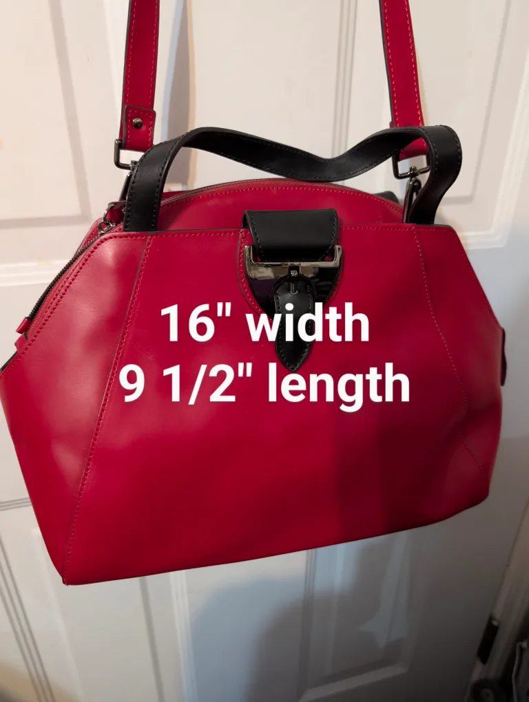 Nicoli Italian Leather Medium Handbag - 16" wide x 9 1/2" length image indicator(9)