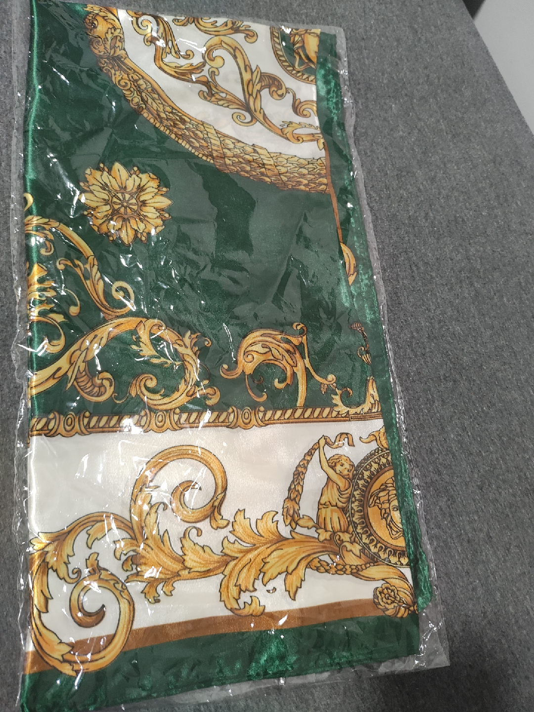 Green & Gold Patterned Scarf - New - photo 5