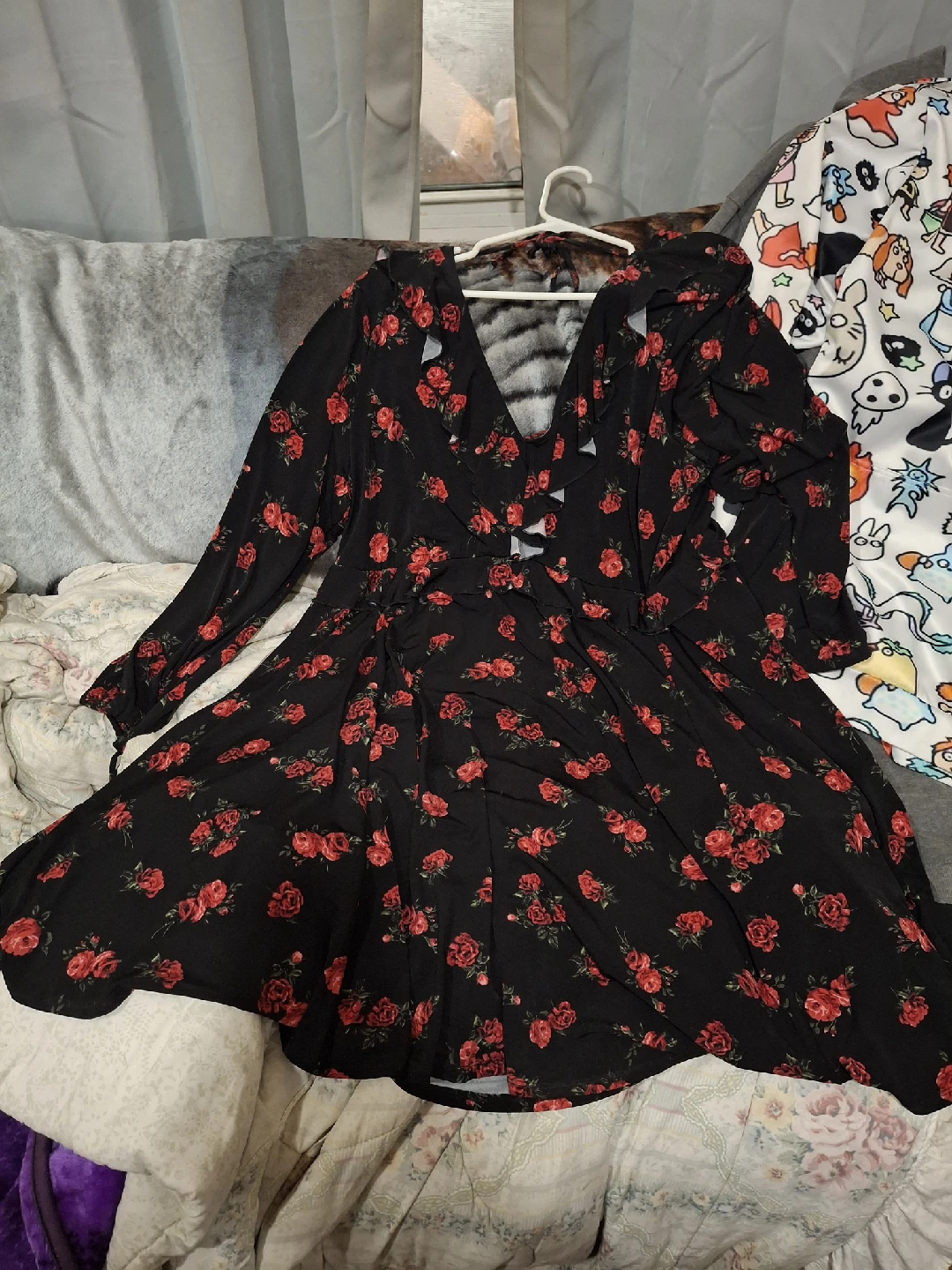 Torrid Black Floral Rose Dress - Size 3 - photo 2