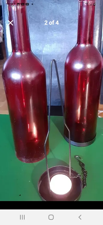 Red Wine Bottle Candle Holders (Set of 2) image indicator(2)