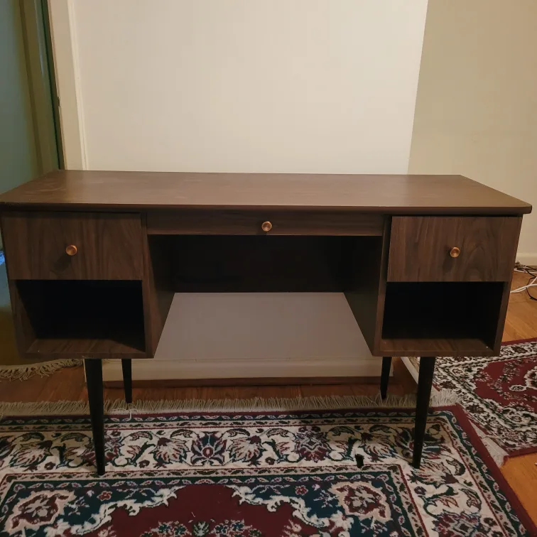 mcm wooden Desk with Drawers thumbnail