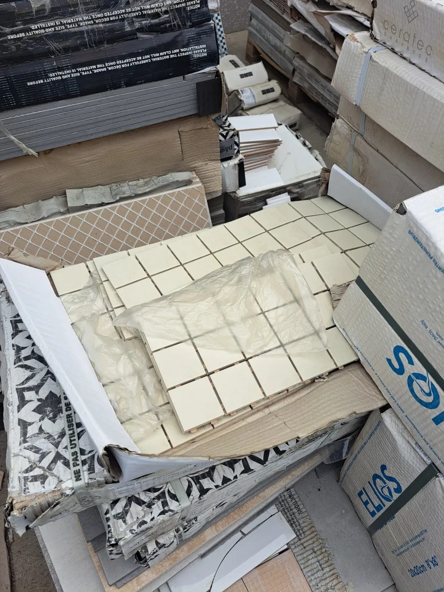 blow out sale assorted tiles, carpet, vinyl, and hardwood image indicator(2)