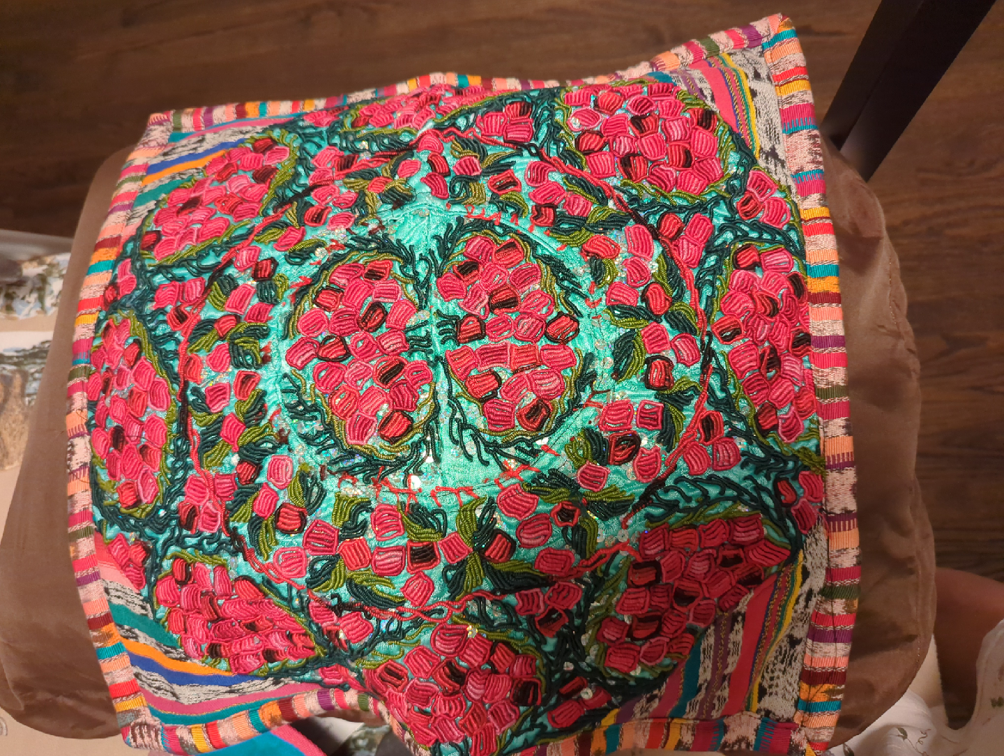 Colorful Embroidered Pillow Cover - photo 3