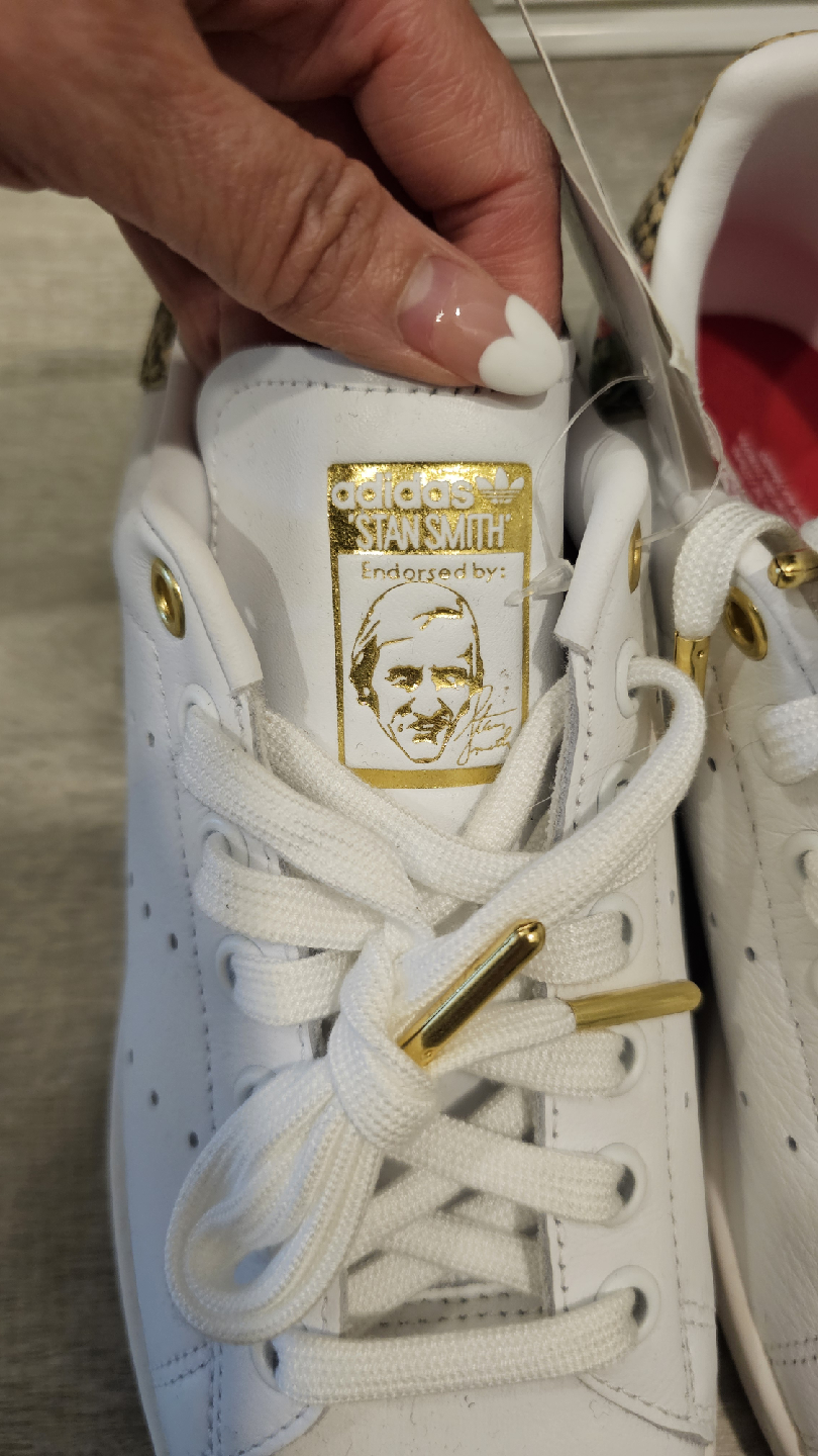 New Adidas Stan Smith White/Gold Shoes Size 6.5 US - photo 2