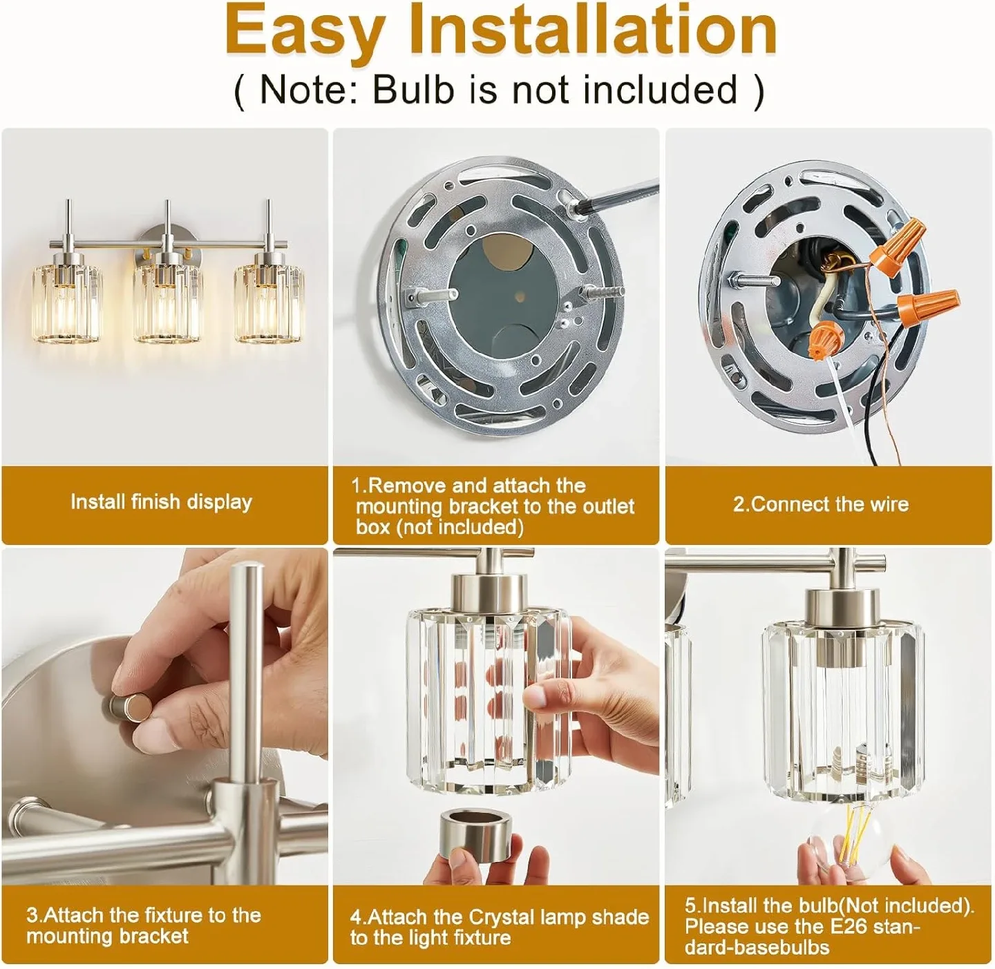 Crystal Bathroom Light Fixture BNIB image indicator(5)