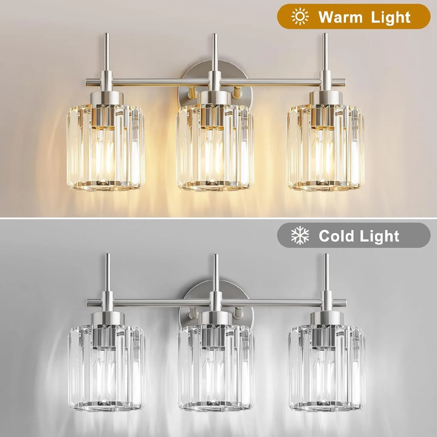 Crystal Bathroom Light Fixture BNIB image indicator(6)