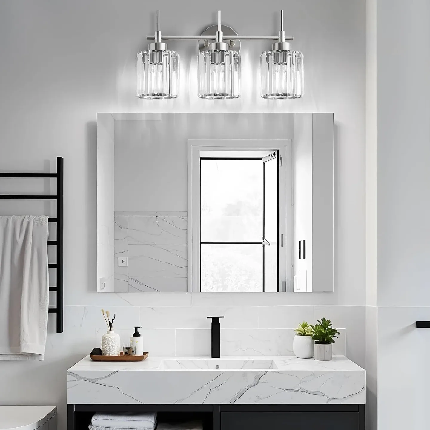 Crystal Bathroom Light Fixture BNIB image indicator(7)