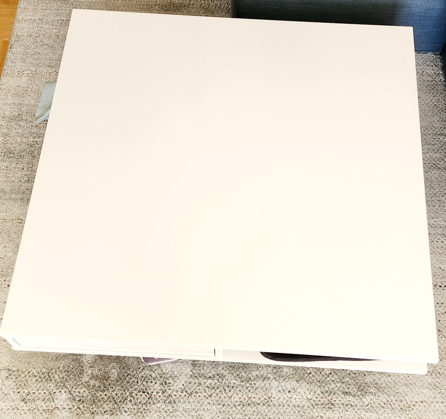 White Square Coffee Table with Storage - photo 2
